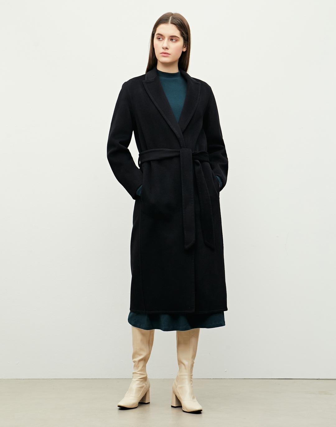 [22FW] 블랙 스트랩 울캐시미어혼방 코트