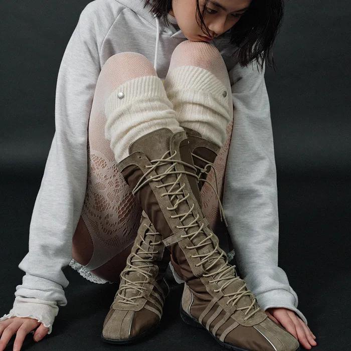 BLISS LACEUP LONG BOOTS - 2 colors