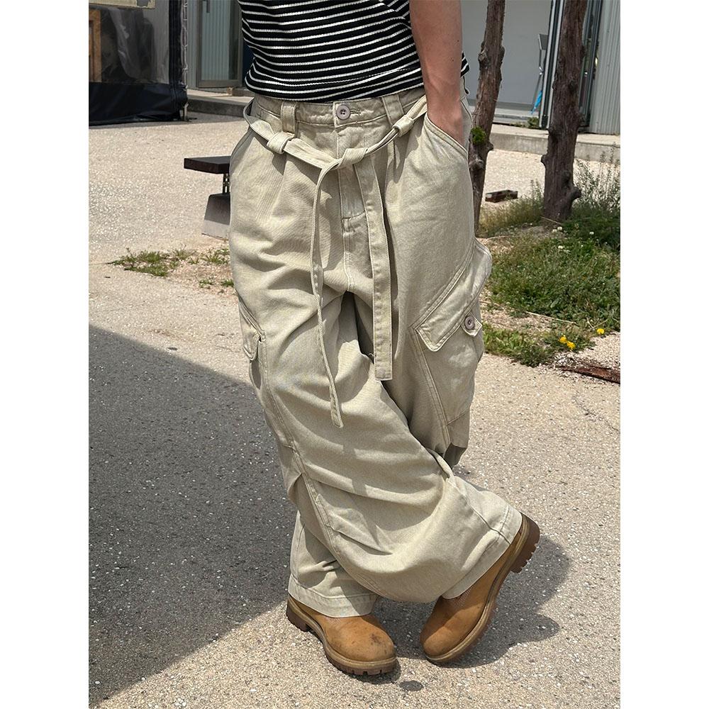 [베이지 당일배송][BEST] Desert belt washing cargo pants(3color)