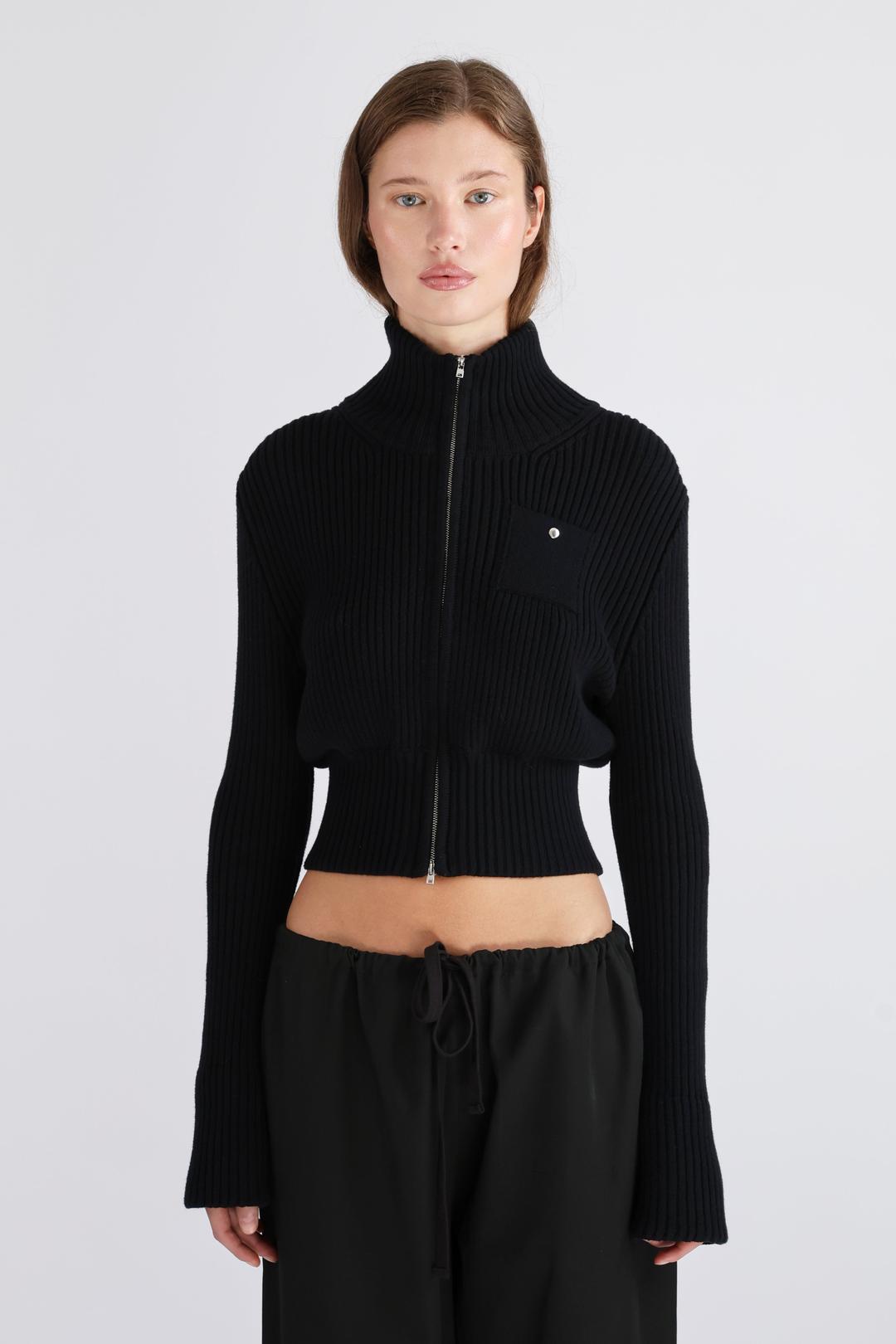 The Weekday Zip-Up - Black / XS