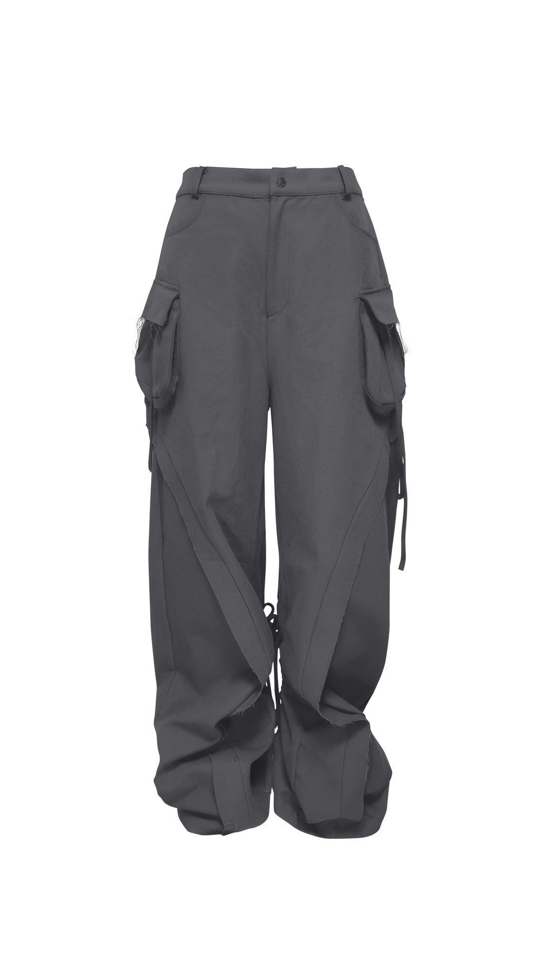 [jung do] CUT OUT STRING CARGO PANTS (CHARCOAL)
