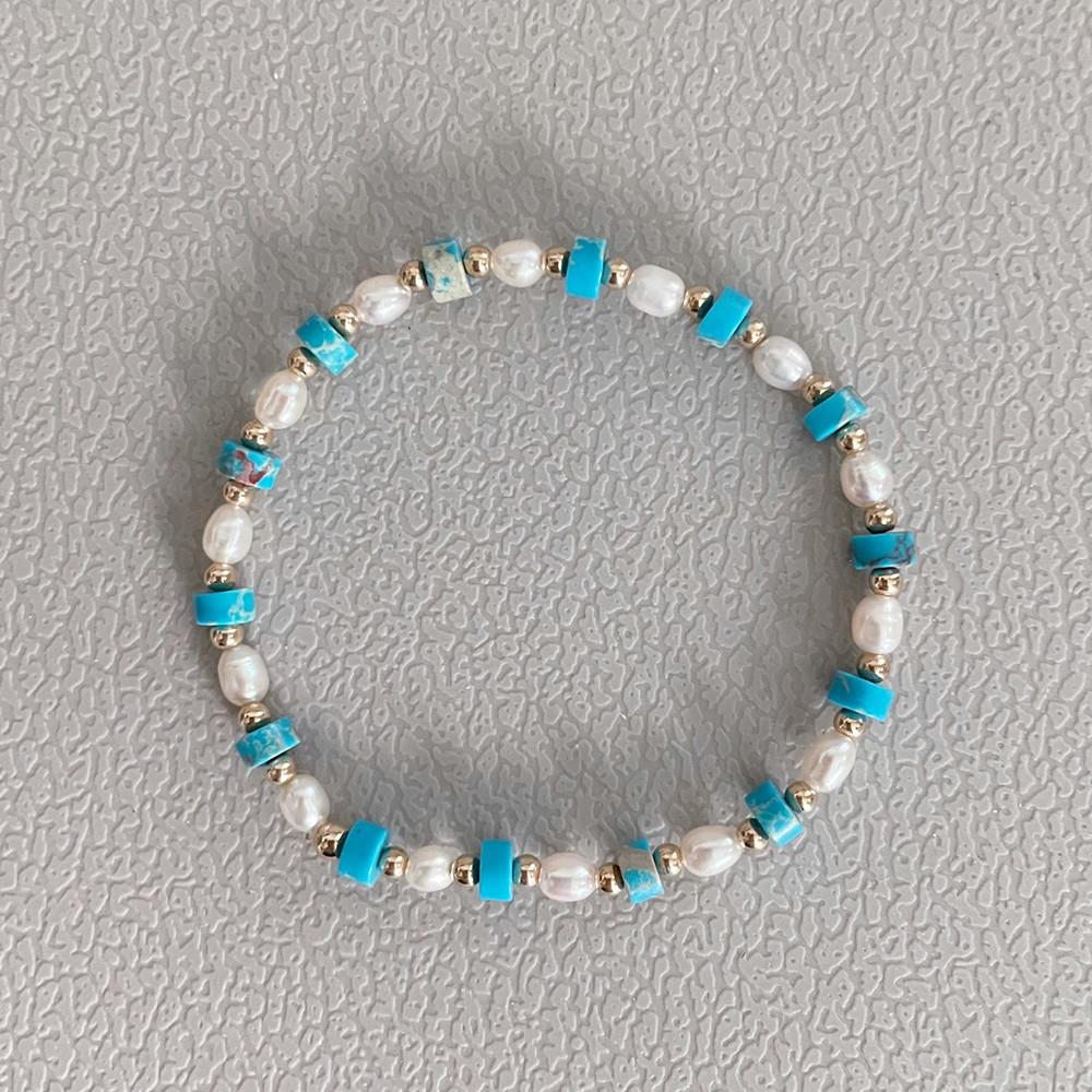 여름바다 터키석 원석 펄 팔찌
