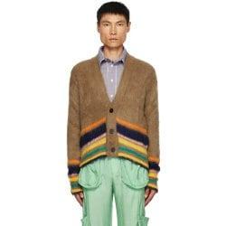 에드워드 커밍 브라운 스트라이프 가디건 232470M200000