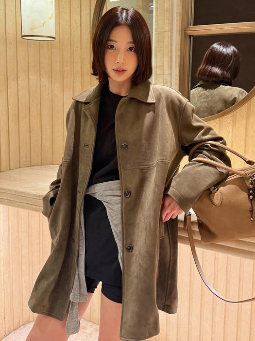 Oversized Faux Suede Jacket KL5AH7620_42