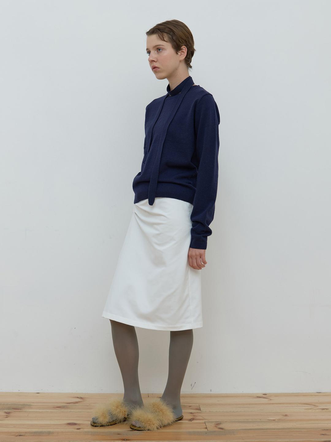 TIE SET U-NECK BASIC KNIT_NAVY