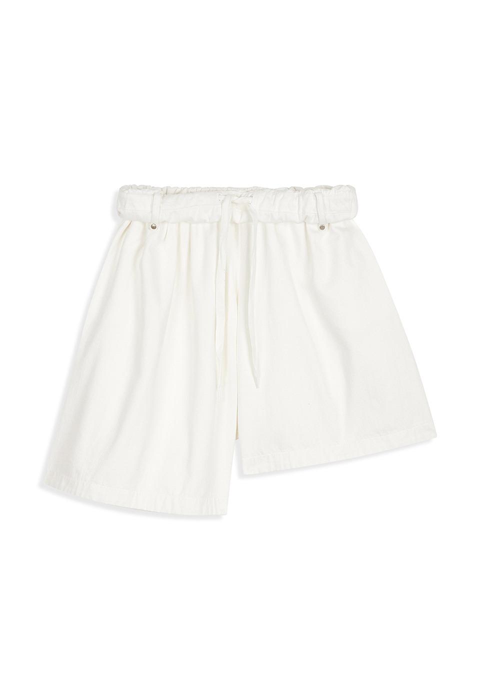 ROLLED WAIST SKORT, WHITE