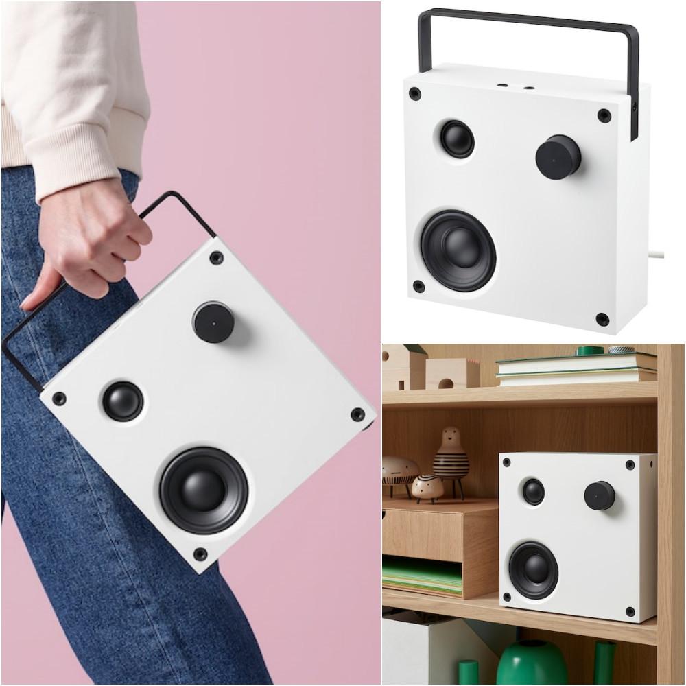 유럽 이케아 Vappeby 블루투스 박스 스피커 디자인스피커 화이트 20x20