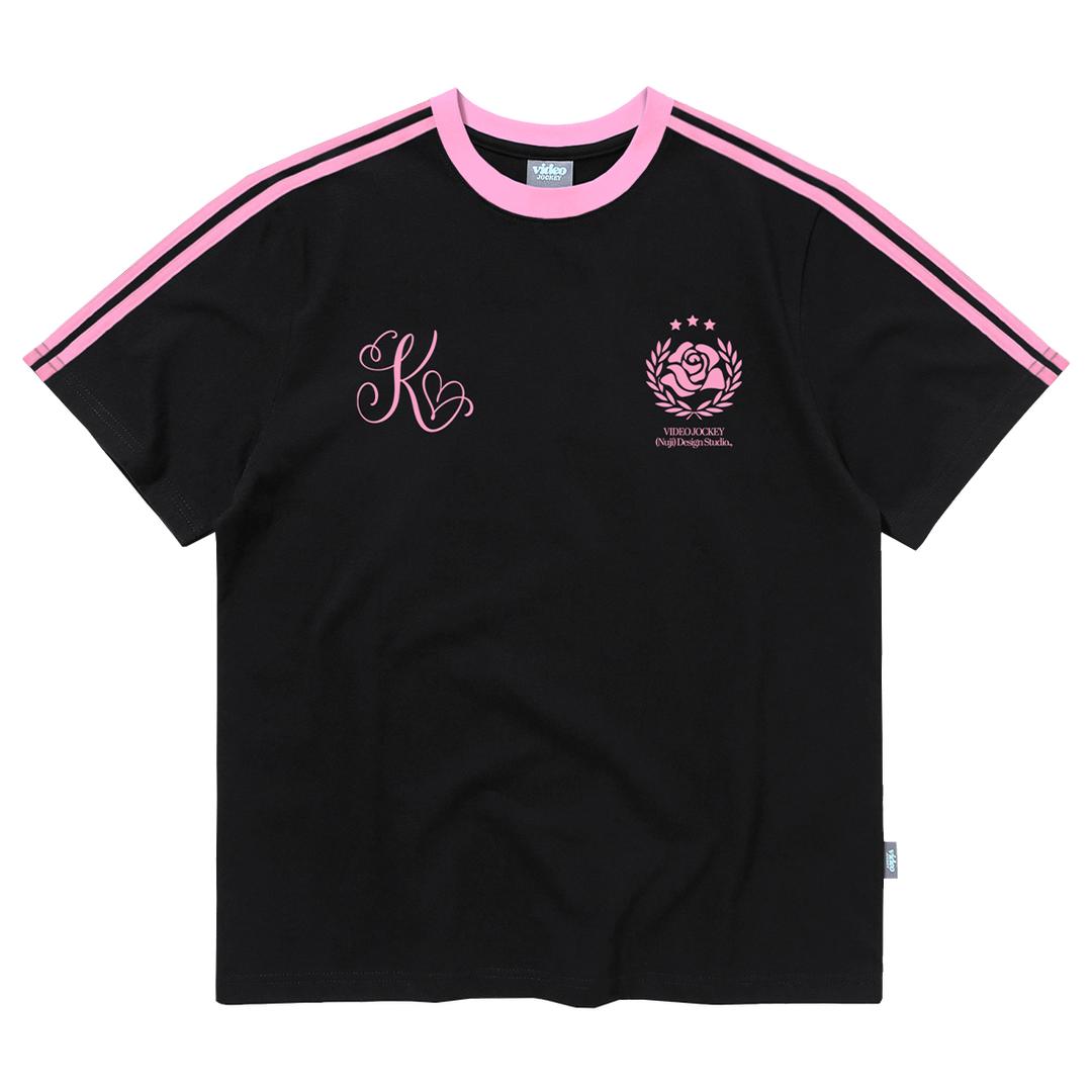 ROSE DAY SPORTS T-SHIRTS [BLACK/PINK]