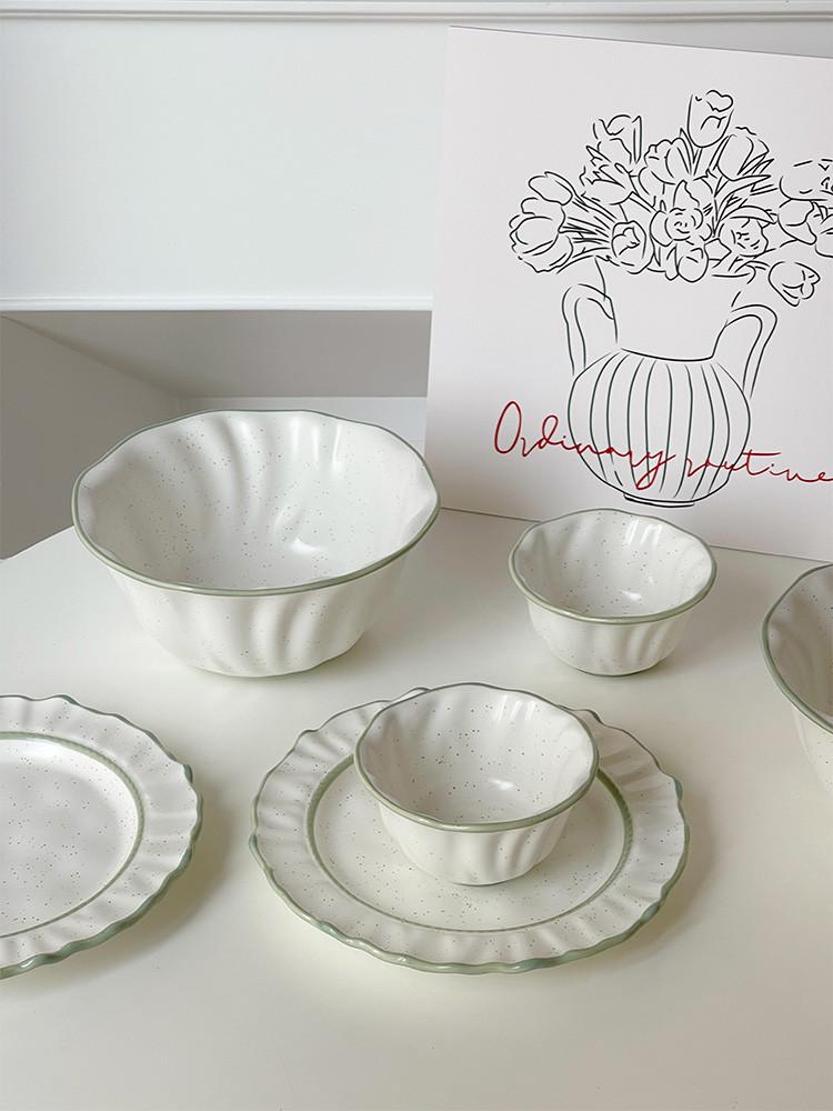 신혼부부 예쁜 식기 그릇 세트 인스타 플레이팅 접시 주름 레이스