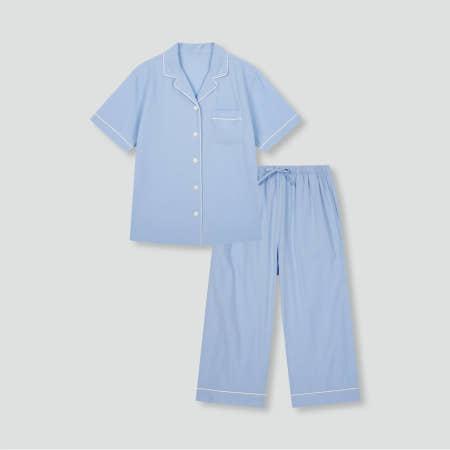 이런 상품 어때요? [JAJU/자주] 여 코튼 시어서커 7부 파자마 세트_스카이블루