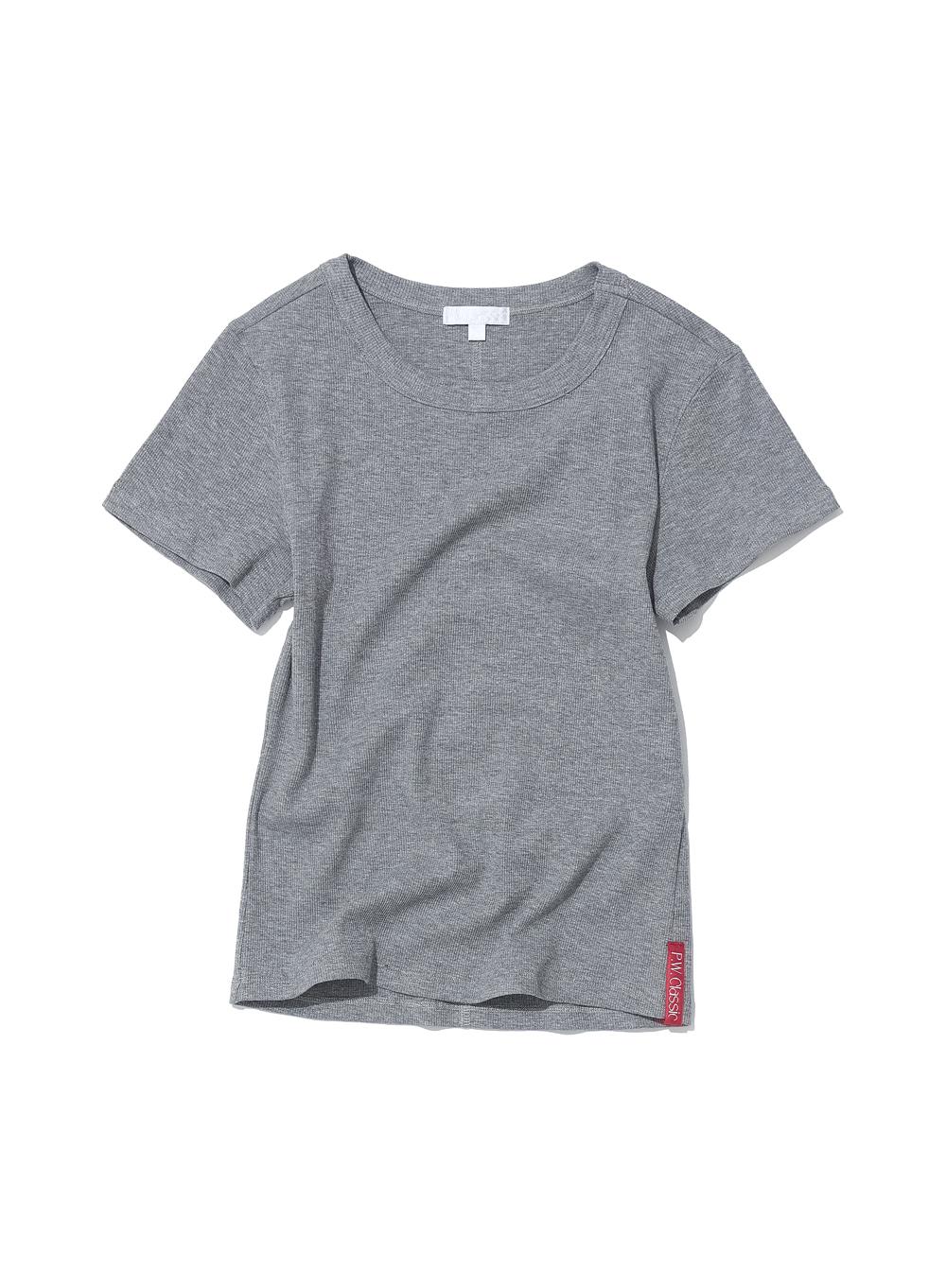 [WOMEN] PWC RIBBED EVERYDAY SHORT SLEEVE TEE_MELANGE
