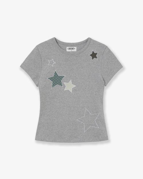 CHECK STAR TEE [MELANGE GREY]