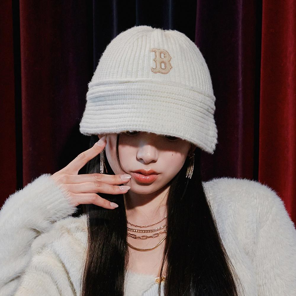 베이직 니트 드롭 버킷햇 BOS (D.Cream)