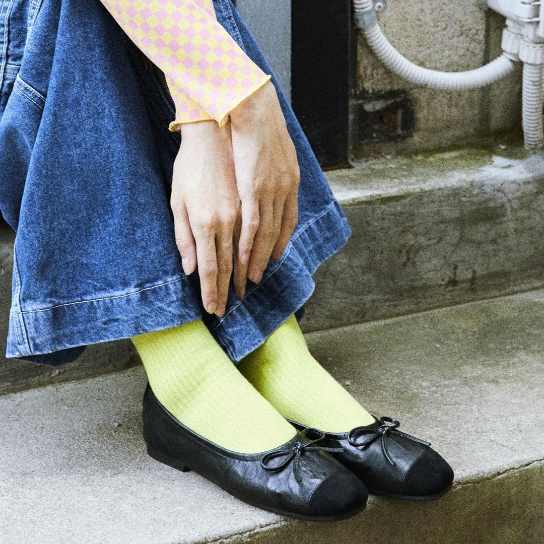 SPUR[스퍼]Bow Ribbon Elastic String Flat -UA9019BK