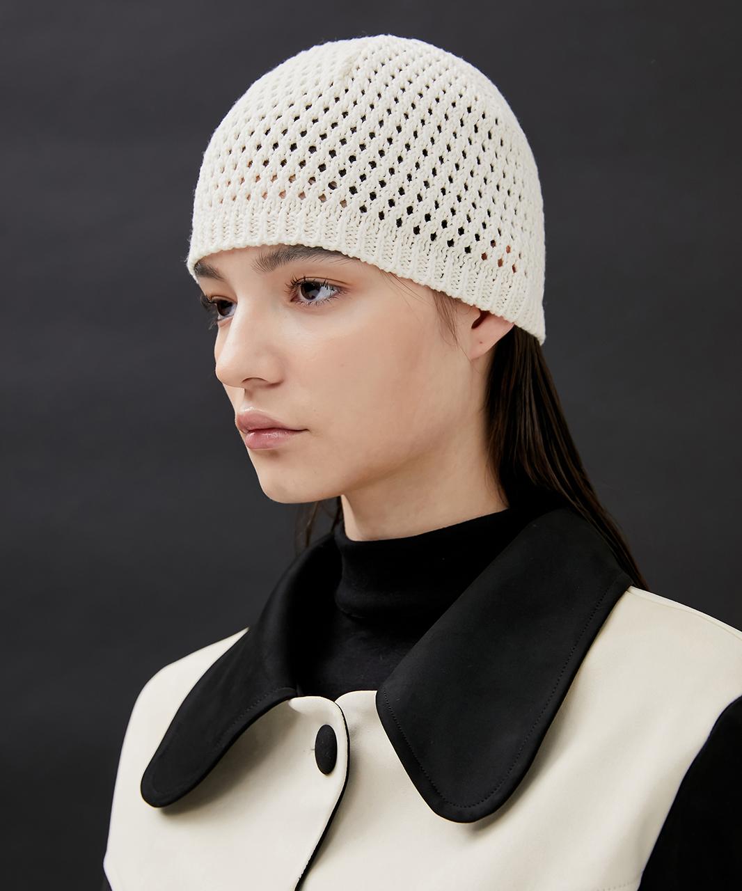 riri 5.Gauge Knit Beanie - Cream (FL-723)