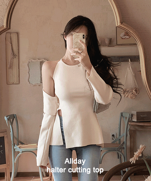 올데이 홀터트임 knit