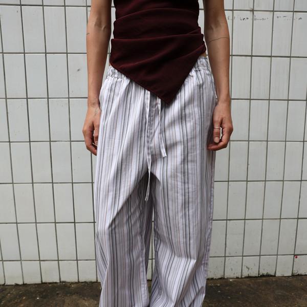 Banding Pants - stripe grey