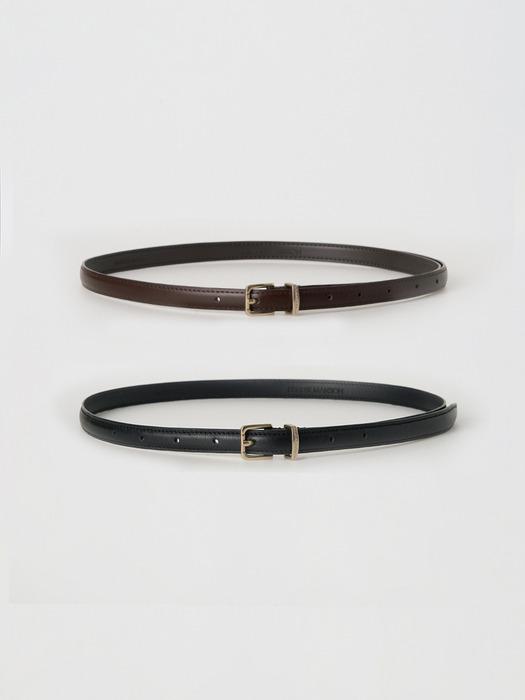 Bemuse leather thin belt - 2colors