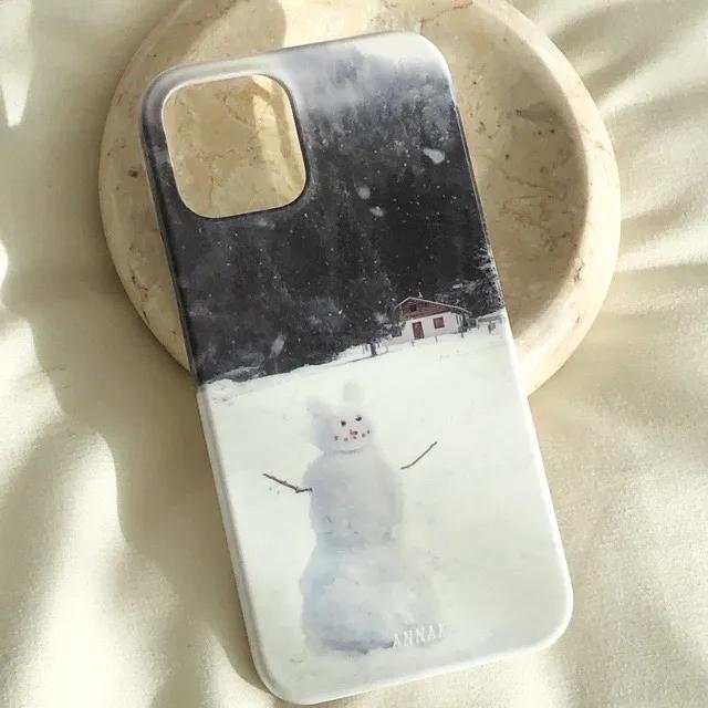 [snowy forest snowman hard case] 눈사람 스노우맨 겨울 윈터 연말 크리스마스케이스 빈티지무드 유니크 아이폰14 갤럭시 LG 하드케이스