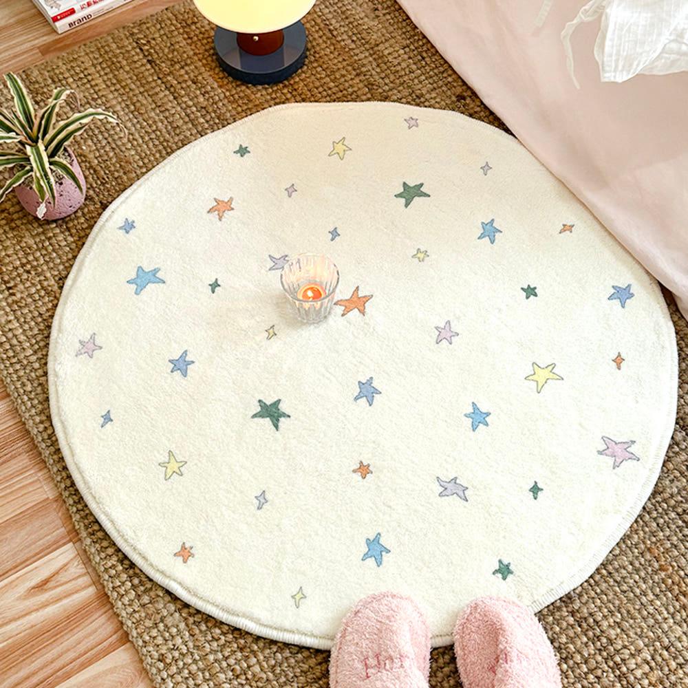 수심 Starlight Circle Rug(2 Type) 레인보우 스타 러그 카펫 별 선물