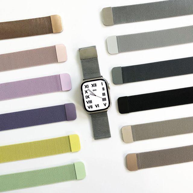 [🚀오늘도착/필름증정] 애플워치 스트랩 밀레니즈 메탈 가죽 스트랩 애플워치 밴드 시계줄 모음