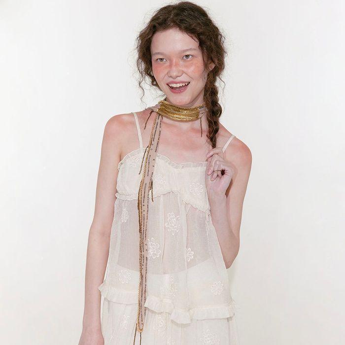 Chloe See Through Sleeveless (Ivory)