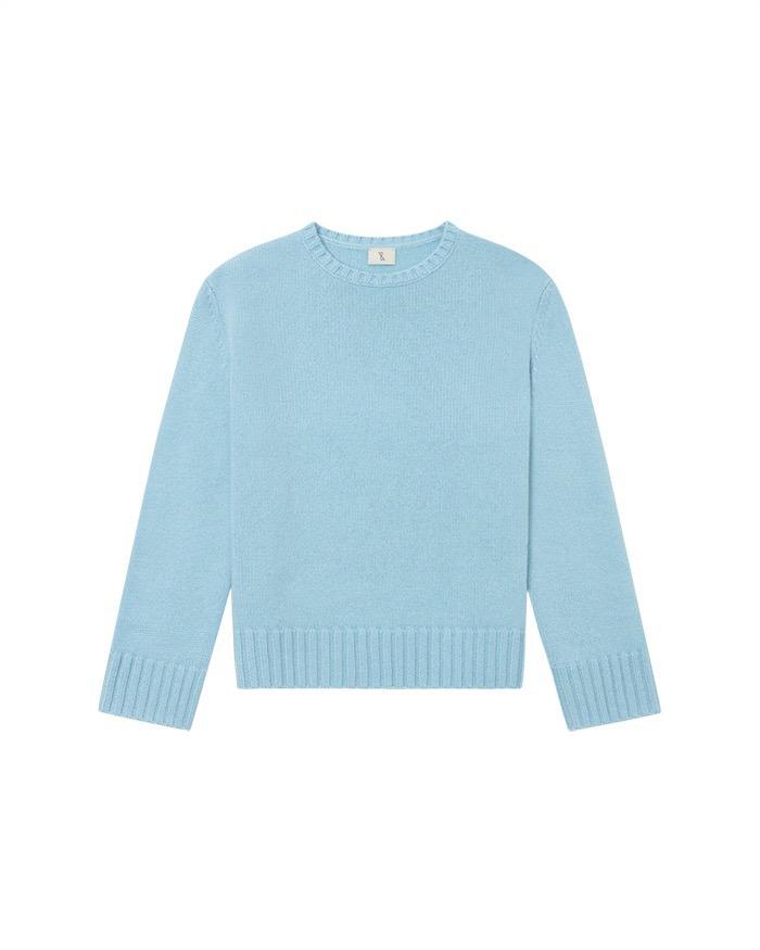 3/4 CREW NECK SWEATER - SKY