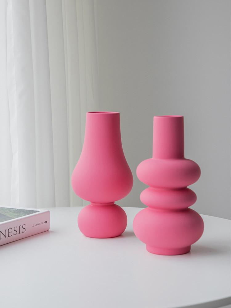 [살구맨션] 핑크&퍼플 커브 화병 2type