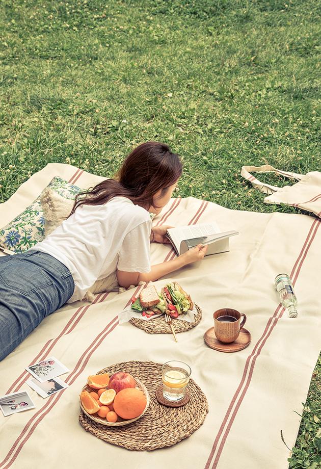 엘레나 하임 양면 방수 피크닉 매트 위켄드 [레드]