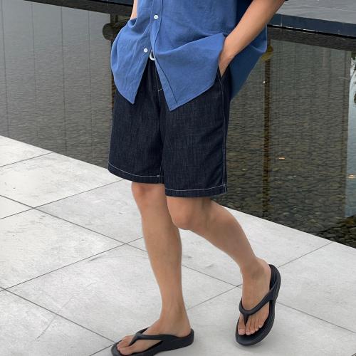 블러 생지 밴딩 반바지