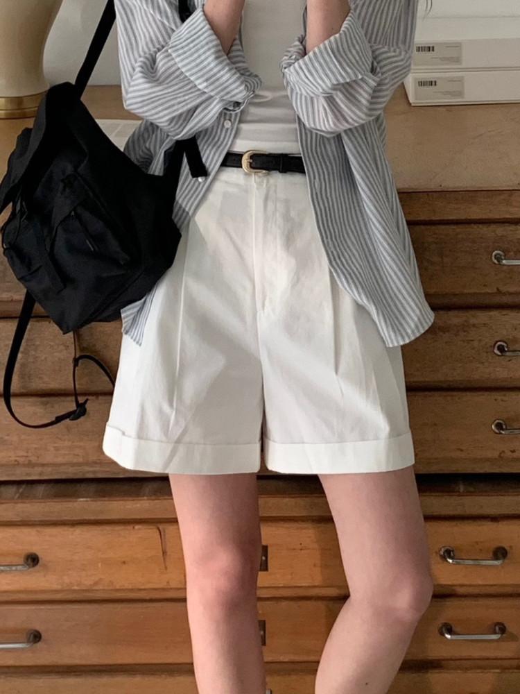 아,카 S당일 / 베르가못 핀턱 하프 팬츠 코튼 pt (3col) : 올마이탄 allmy.tan