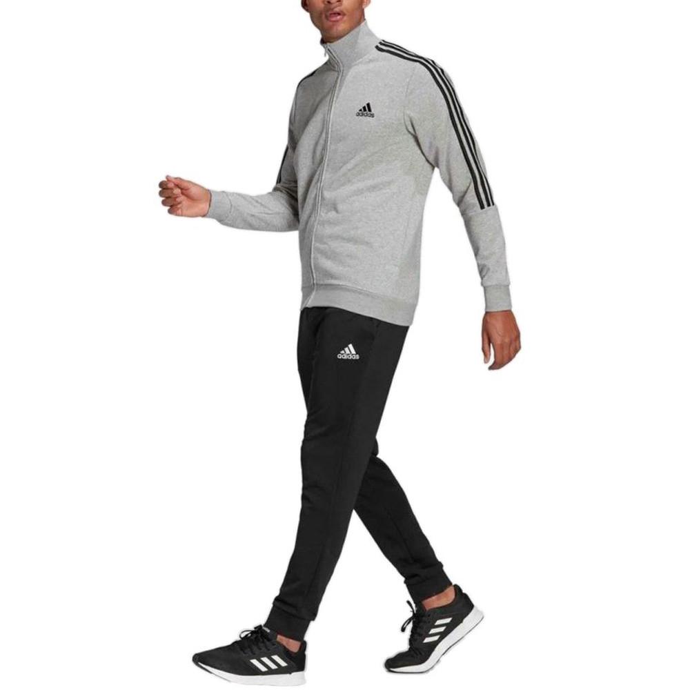 아디다스 남성 트렉수트 3S 상하의세트 그레이 블랙 삼선트레이닝 스웨트팬츠 GK9975