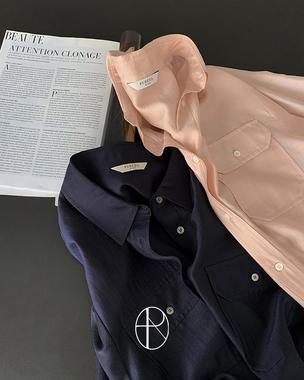 [2천장돌파][여리핏/데이트룩][MADE] 모벨 시어 텐셀 포켓 블라우스