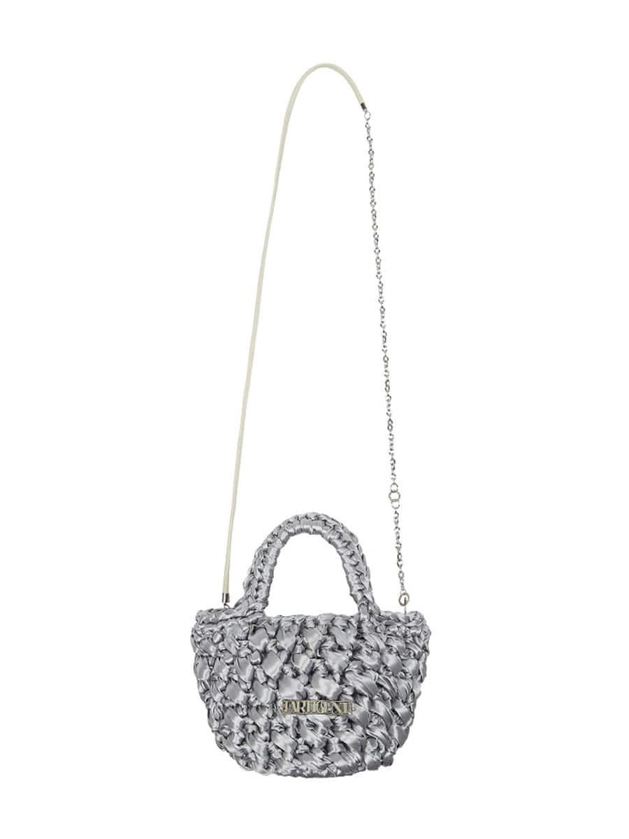L11 SATIN CROCHET CHAIN BAG(SILVER)