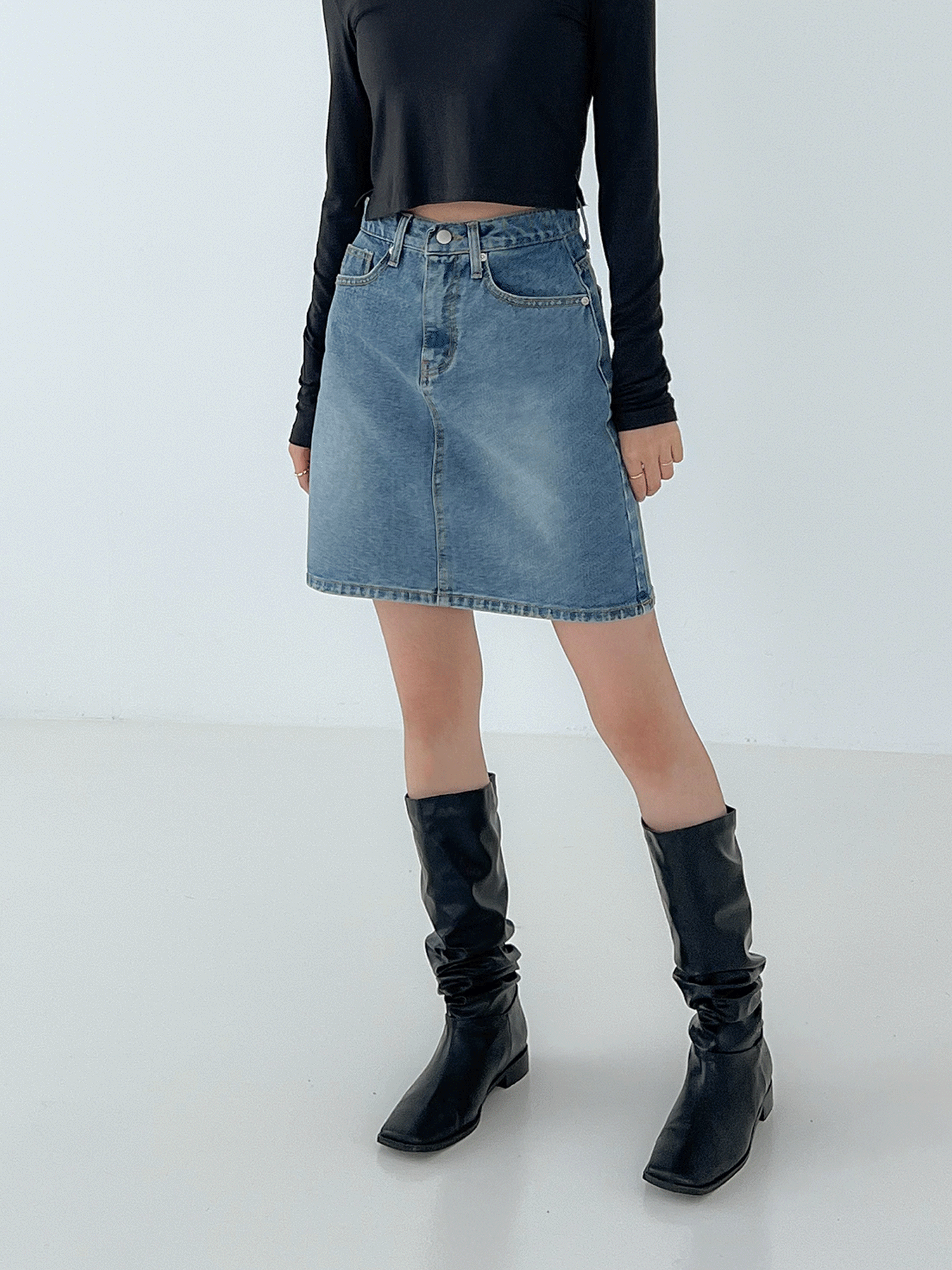 올드 데님 스커트 - sk