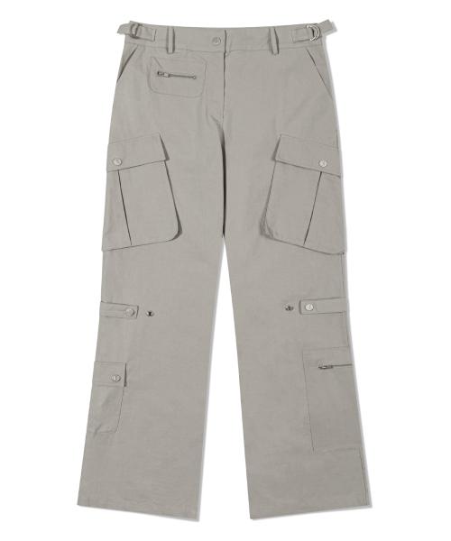 F 심볼 라벨 카고 팬츠 - 라이트 그레이