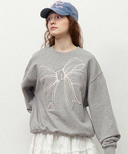 BIG RIBBON LINE SWEATSHIRT GREY