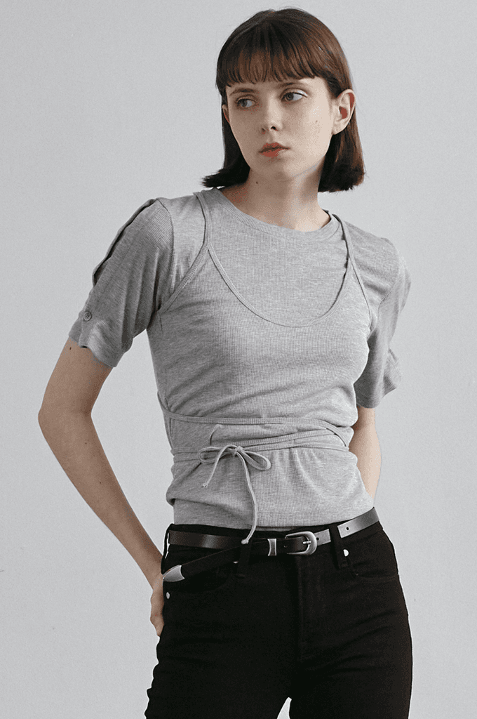 Strap golgi bustier(Melange Gray)