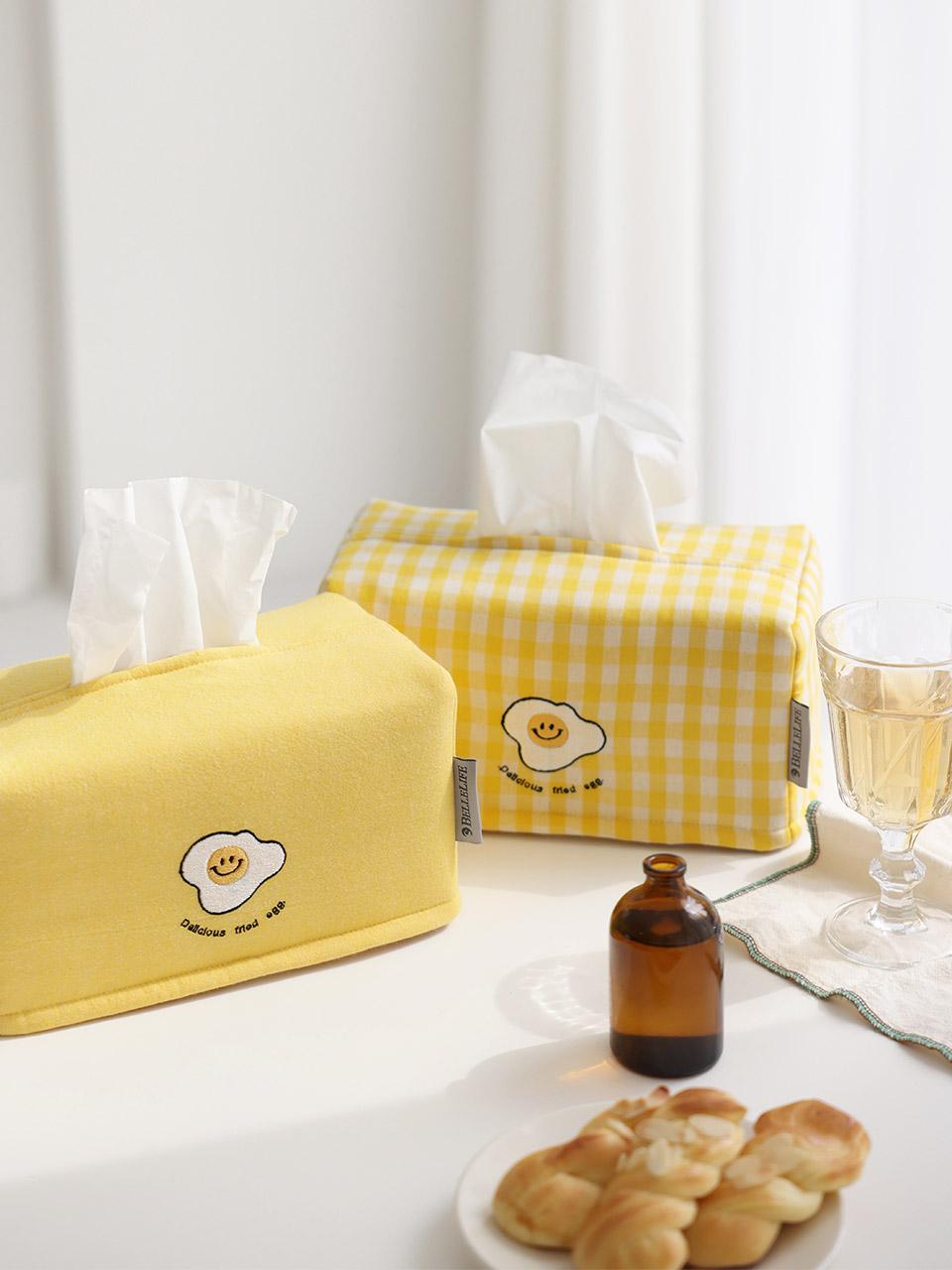 스마일에그 자수 티슈케이스 2type