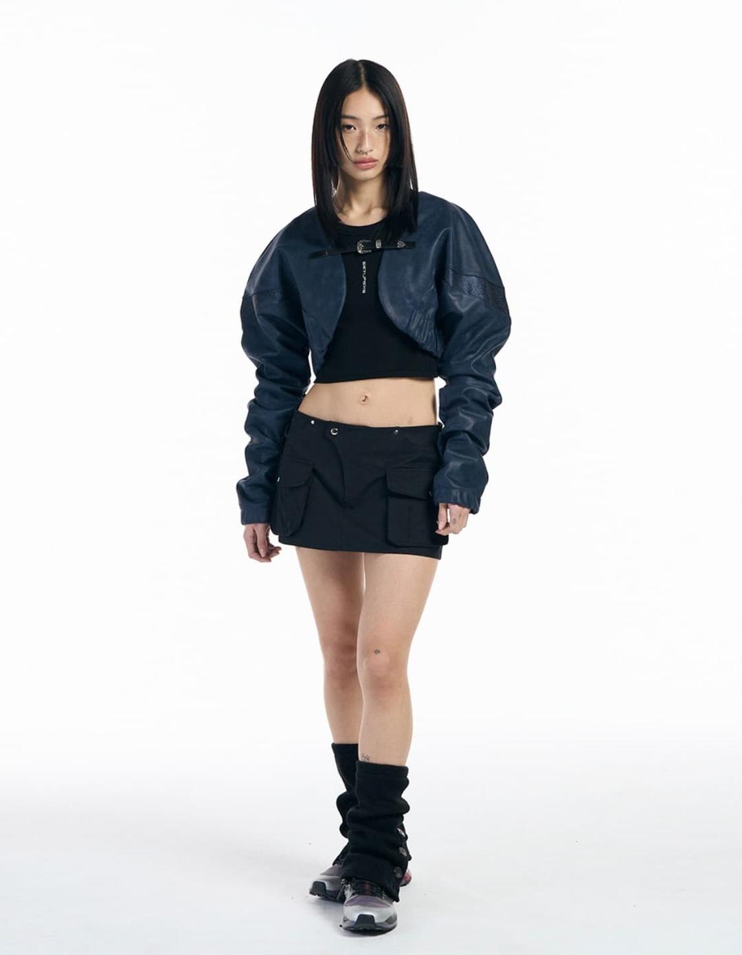 셋업이엑스이 | Matte Leather bolero buckle 자켓 | 후루츠패밀리