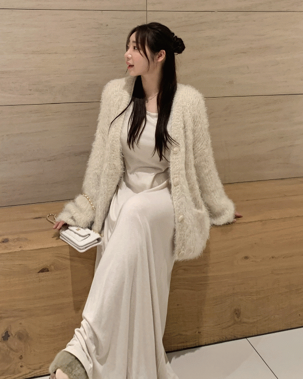 플랫퍼 [무료배송]설레 반사판 날개사 보들 퍼 가디건 6color