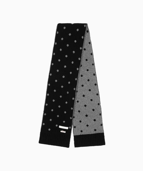 DOT PATTERN MUFFLER, GRAY BLACK