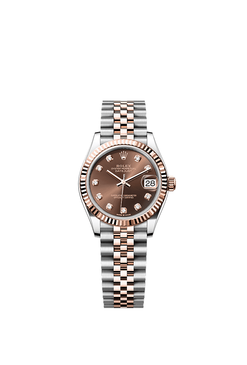 롤렉스 Datejust 31 시계: 오이스터스틸과 에버로즈 골드 - m278271-0028
