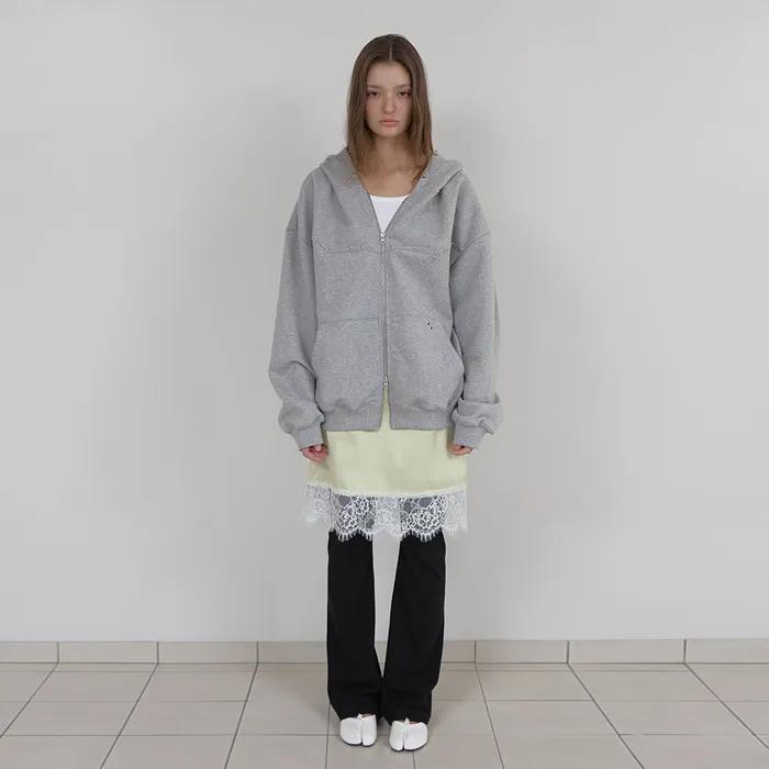 LACE SATIN SKIRT (LIME)