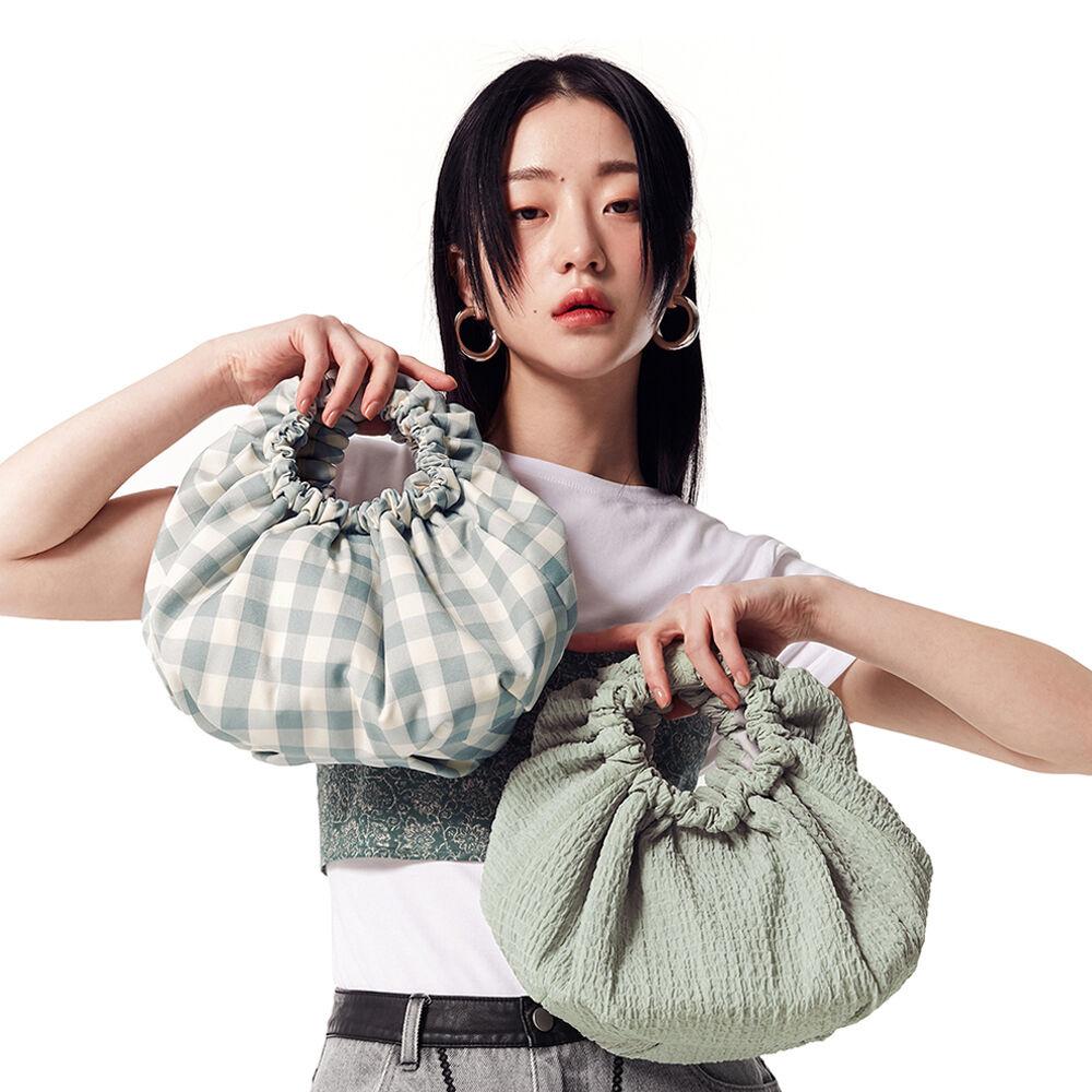 MINI SHIRRING BAG [BLUE CHECK]