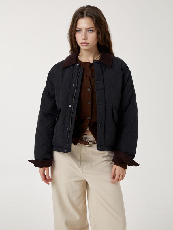 Detachable Collar Quilted Jacket(F)