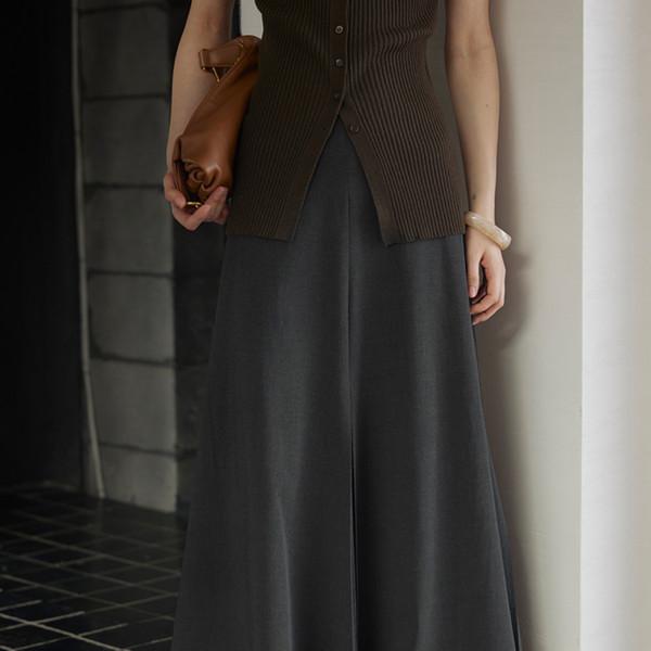 A-line Pleated Long Skirt