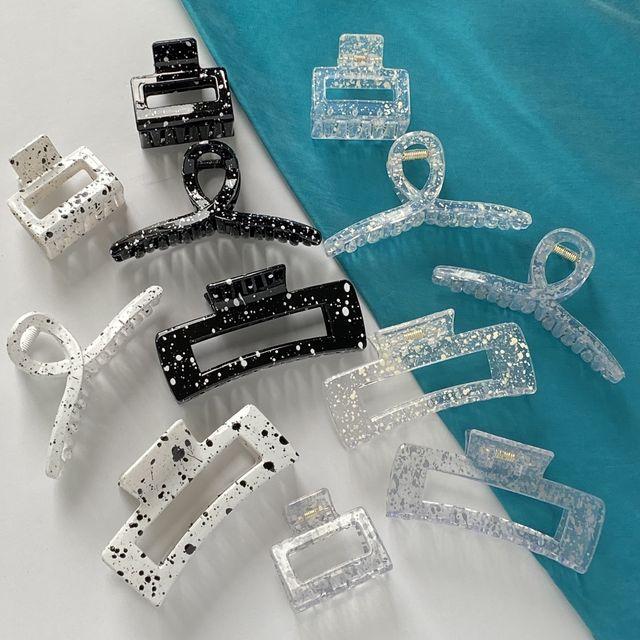 펜듈럼 모노 투명 페인트 헤어 집게핀 3종 마블 바렛 달마시안 블랙 화이트 오림머리 반묶음 왕 큰