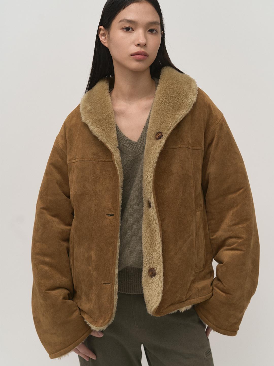 Reversible Fur Coat Camel