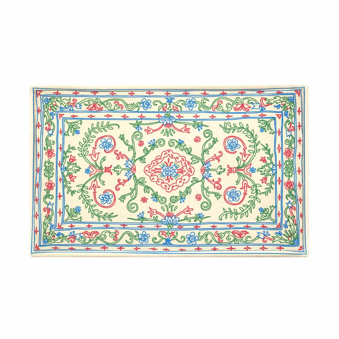 Doodle Persian Rug A-type Ivory/Multi